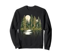 Pacific Northwest Forest Moon Reflection Wilderness Mountain Sweatshirt