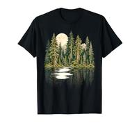 Pacific Northwest Forest Moon Reflection Wilderness Mountain T-Shirt