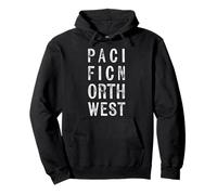 Pacific Northwest Modern Distressed Grunge PNW Pullover Hoodie