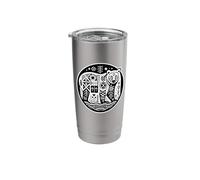 Pacific Northwest Native American Indian Style Grizzly Bear Stainless Steel Insulated Tumbler