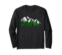 Pacific Northwest PNW Pine Trees Mountains Gift Long Sleeve T-Shirt