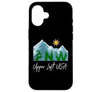 Pacific Northwest PNW Pine Trees Mountains Upper Left USA Case for iPhone 16