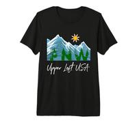 Pacific Northwest PNW Pine Trees Mountains Upper Left USA Premium T-Shirt