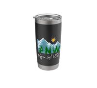 Pacific Northwest PNW Pine Trees Mountains Upper Left USA Stainless Steel Insulated Tumbler