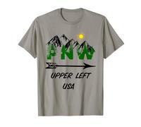 Pacific Northwest PNW Pine Trees Mountains Upper Left USA T-Shirt