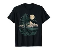 Pacific Northwest Raised Evergreen Forest Silhouette Nature T-Shirt