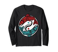 Pacific Northwest Salmon Native American Tribal Style Long Sleeve T-Shirt