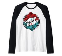 Pacific Northwest Salmon Native American Tribal Style Raglan Baseball Tee