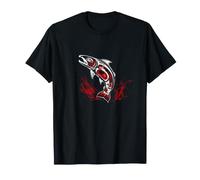 Pacific Northwest Salmon Tribal Art Fish Hook Hawaiian Ocean T-Shirt