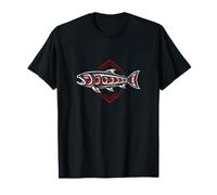 Pacific Northwest Salmon Tribal Art Fish Hook Hawaiian Ocean T-Shirt