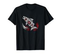 Pacific Northwest Salmon Tribal Art Fish Hook Hawaiian Ocean T-Shirt
