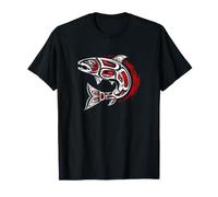 Pacific Northwest Salmon Tribal Art Fish Hook Hawaiian Ocean T-Shirt