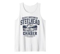 Pacific Northwest Steelhead Chaser Fishing PNW Trout Angler Tank Top