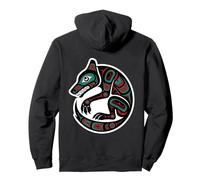Pacific Northwest Style Spirit Wolf Leader Pack Moon Howler Pullover Hoodie