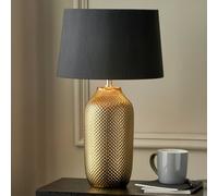Pacific Nova Ceramic Textured Table Lamp - Gold & Black