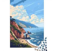 Pacific Ocean Nature Art Travel Puzzle 1000 Pieces, Romantic City Break Scene, Interlocking Paper Pieces, Family Night Game for Home Décor Fans, 52x38cm/1000pcs