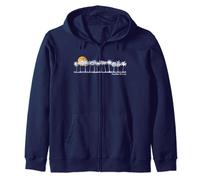 Pacific Ocean Vintage 70s Retro Throwback Design Zip Hoodie