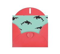 Pacific Ocean Whale Printing Holiday Happy Birthday Cards Gift With Envelope And Note Tag For Women Men Wife Mom Husband