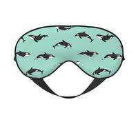 Pacific Ocean Whale Reversible Eye Mask Double Sided Blackout Mask Adjustable Soft Sleep Travel Nap Cover