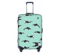 Pacific Ocean Whale Trolley Suitcase Protective Cover Is Suitable For Luggage Sizes Between 18-32 Inches, White, XL