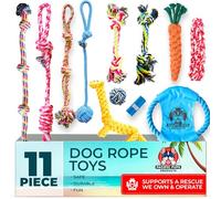 Pacific Pups Products Rope Dog Toy Bundle - 11 Pack of puppy toys & dog rope toys for Medium Dogs - Tug of War Dog Toys, Rope Chew Toys for Dogs, Puppy Rope Toys Teething, Dog Rope Toys for Small Dogs