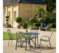 Pacific Savoy 4 Seater Metal Patio Set - Grey