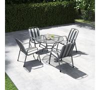 Pacific Savoy 4 Seater Metal Patio Set with Cushions - Grey