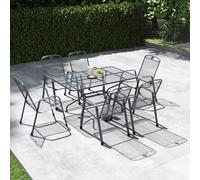 Pacific Savoy 6 Seater Metal Patio Set - Grey