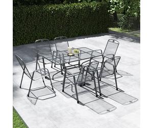 Pacific Savoy 6 Seater Metal Patio Set - Grey