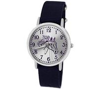 Pacific Time 10304 Girls' Watch Horse Analogue Quartz with Textile Interchangeable Strap Blue