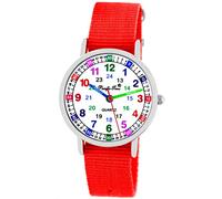 Pacific Time Children's Watch Girls Boys Watch Kids Learning Watch Children's Watch Textile Interchangeable Strap Analogue Quartz, 10913 - Red, Strap.