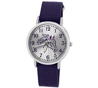 Pacific Time Girl's Analogue Quartz Watch with Purple Fabric Strap 10302 Straps