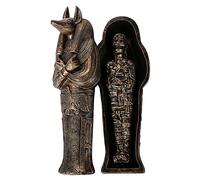 Pacific Trading Ancient Egyptian God of the Afterlife Anubis Sarcophagus with Mummy Figurine