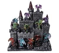 Pacific Trading Medieval Castle with Miniature Dragon Figurines 12 Piece Set Mini Fantasy Décor