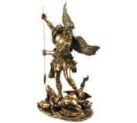 Pacific Trading St. Michael Bronze Statue Figurine New 10 inches