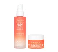 Pacifica Beauty Glow Baby VitaGlow Face Lotion & Eye Bright Eye Cream Set Skincare Moisturizer Brightener Vitamin C Caffeine Hyaluronic Aci