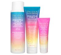 Pacifica Beauty Pineapple Curls 3-Step Hair Care Kit: Curl Defining Shampoo + Conditioner + Pineapple Swirl Curl Cream - Enhances Curls, Reduces Frizz