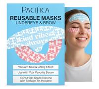 Pacifica Beauty | Reusable Undereye + Brow Mask Value Set | 100% Silicone | Vacuum Seal & Lifting Effect | Minimize Fine Lines + Wrinkles | Pair with Serum | Storage Tin Included | Vegan