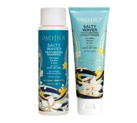 Pacifica Beauty Salty Waves Texturizing Shampoo + Salty Waves Texturizing Conditioner | For All Hair Types | Perfect and Effortless Beach Hair | 100%