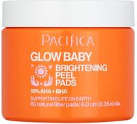 Pacifica Glow Baby Brightening Peel Pads 10% AHA + BHA Exfoliating Face Pads fo