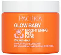 Pacifica Beauty Glow Baby Brightening Peel Pads 10% AHA + BHA, Skincare, Exfoliating, Skin Texture, Minimize Pores, For All Skin Types, Fragrance Free, Clean Skin Care, Vegan - 60 Pads (1 Count)