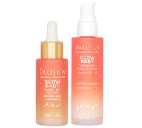 Pacifica Glow Baby Super Lit Booster Serum & VitaGlow Vitamin C Face Cream Brighten & Hydrate Skincare Bundle Daily Antioxidant Moisturizer Set for Ra