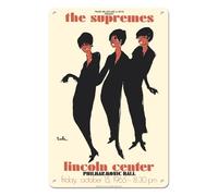 Pacifica Island Art The Supremes - 1965 Lincoln Center Philharmonic Hall Concert - Vintage Music Poster by Joe Eula c.1965-8 x 12 inch Vintage Metal Tin Sign