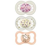 Pacifier, 16+ Months, Variety Pack (1 Original, 1 Air + 1 Night Pacifier), Girl 3-Count