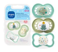 Pacifier, 16+ Months, Variety Pack (1 Original, 1 Air + 1 Night Pacifier), Unisex 3-Count