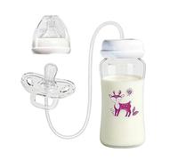 Pacifier Bottle Feeder, Anti-Colic Hands Free Babys Bottle with Rhythmic Flow Control, Portable Silicone Soft Leakproof Nursing System for Boys Girls, Home Outdoor, Picnic, Bedroom, Camping