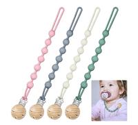 Pacifier Clips, 4 Pieces Personalized Pacifier Clips, Baby Pacifier Clip, Silicone Pacifier Clip, MAM Pacifier Clip, Pacifier Chain, Keep Pacifier Clean, Soft and f