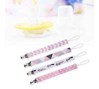 Pacifier Clips, 4pcs Pacifier Strap Strap Soother Nipple Baby Pacifier Chain Printing Cotton Strap Soother Nipple Holder for Infant Child Set (6)
