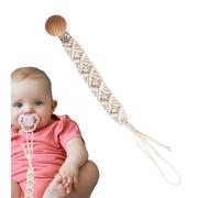 Pacifier Clips - Boho Handmade Paci Clips | Flexible Cotton Pacifier Holder, Boho Cotton Rope Wooden, for Milk Bottle