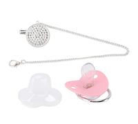 Pacifier Rhines Ultra Soft Silicone S Inf Dummy Pacifier M Size Pink Comes Chain Clip Making It Easy for Newbo G PacifierInf Dummy PacifierBling PacifierBling (Pink)